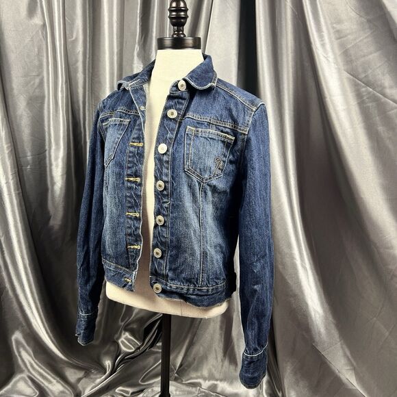 Fender Denim Jacket Women's M Rock & Roll Embroidered Blue Jean Cropped RARE - Picture 4 of 17